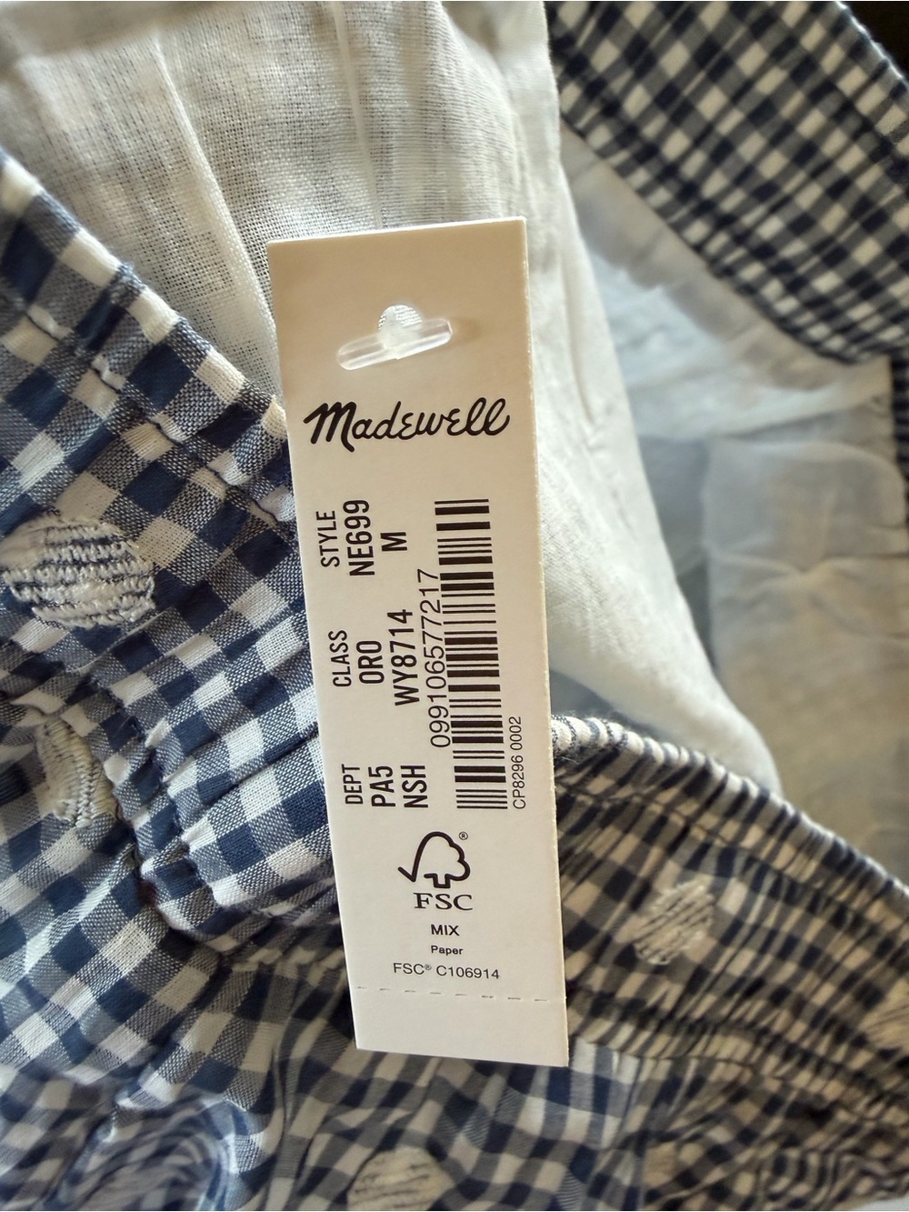 Madewell Navy and White Gingham Ruffle Mini Skirt - Picture 4 of 6